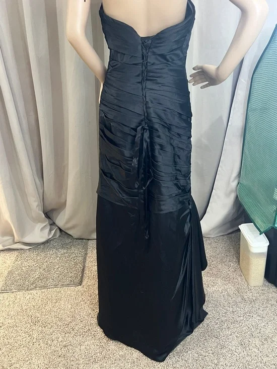 Bill Levkoff Strapless Black Evening Gown with Beaded Waist - Picture 3 of 5